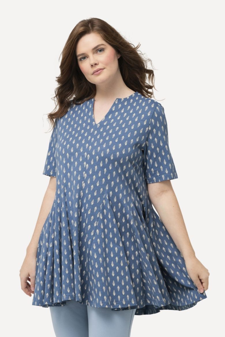 Plus size veliki brojevi Majica kratkih rukava dužeg kroja s printom za punije