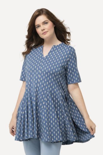 Plus size veliki brojevi Majica kratkih rukava dužeg kroja s printom za punije