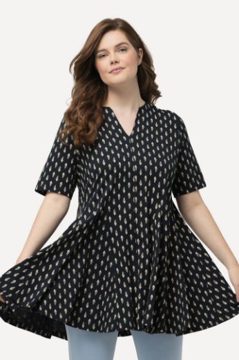 Plus size veliki brojevi Majica kratkih rukava dužeg kroja s printom za punije