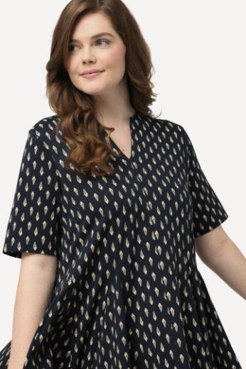 Plus size veliki brojevi Majica kratkih rukava dužeg kroja s printom za punije