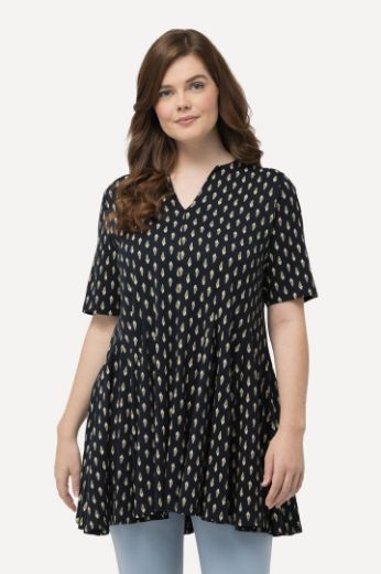 Plus size veliki brojevi Majica kratkih rukava dužeg kroja s printom za punije