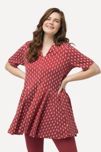 Plus size veliki brojevi Majica kratkih rukava dužeg kroja s printom za punije