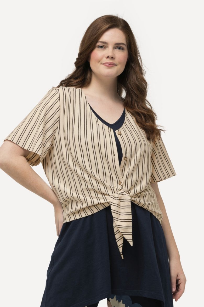 Plus size veliki brojevi Majica na vezanje za punije