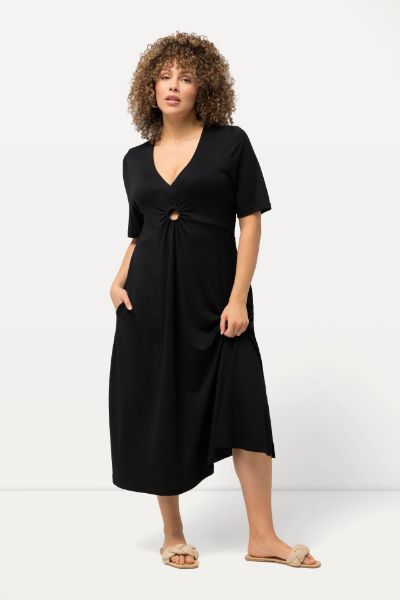 Veliki brojevi Haljina midi s otvorom moda za punije