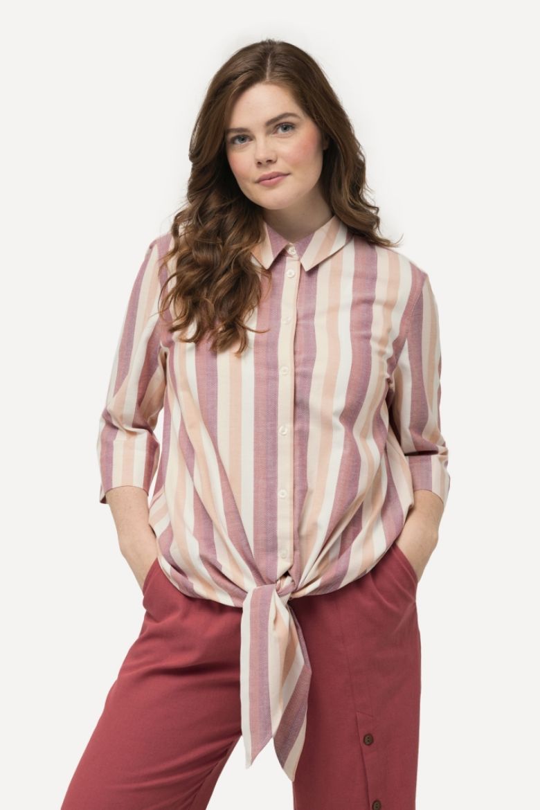 Plus size veliki brojevi Bluza na vezanje 3/4 rukavi za punije