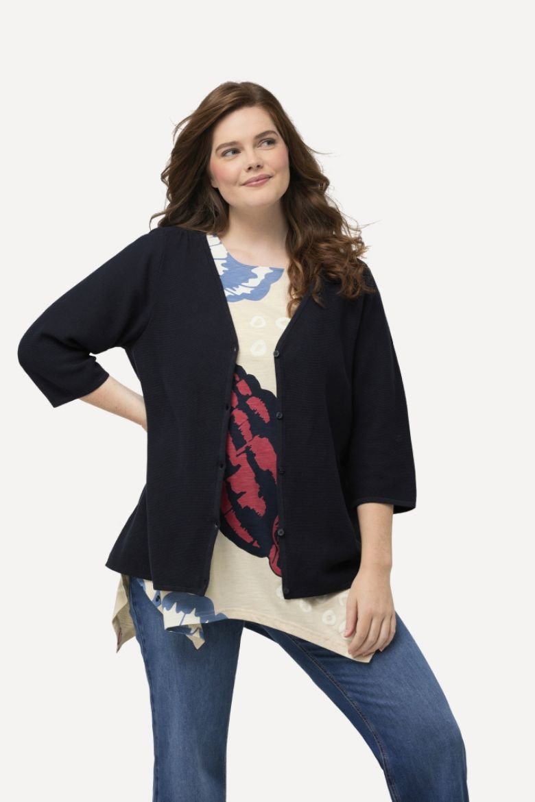 Plus size veliki brojevi Kardigan s 3/4 rukavima za punije