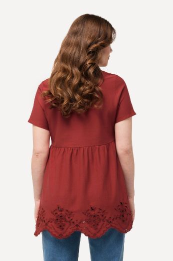 Plus size veliki brojevi Majica kratkih rukava s dodatkom ukrasne čipke za punije