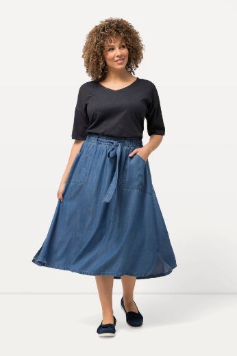 Plus size veliki brojevi Suknja traper na vezanje za punije