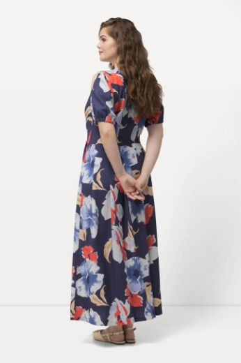 Plus size veliki brojevi Haljina cvjetnog printa na kopčanje za punije