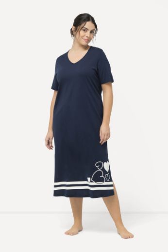 Plus size veliki brojevi Spavaćica kratkih rukava V ovratnika motiv srca za punije