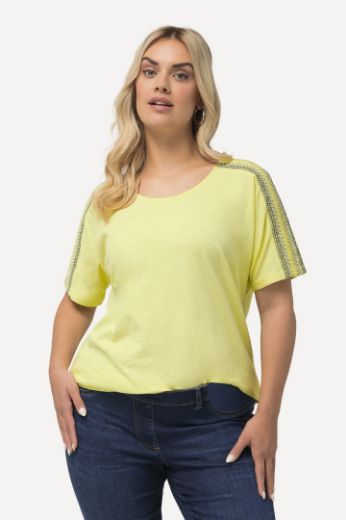 Plus size veliki brojevi Majica kratkih rukava s ukrasnim vezom na rukavaima za punije