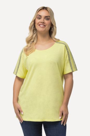 Plus size veliki brojevi Majica kratkih rukava s ukrasnim vezom na rukavaima za punije