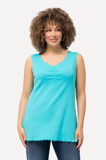 Plus size veliki brojevi Top s naborima na prednjoj strani za punije