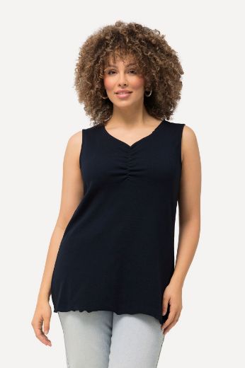 Plus size veliki brojevi Top s naborima na prednjoj strani za punije