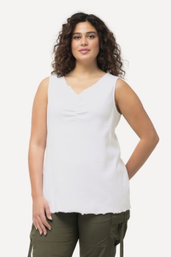 Plus size veliki brojevi Top s naborima na prednjoj strani za punije
