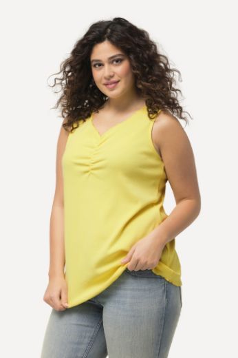 Plus size veliki brojevi Top s naborima na prednjoj strani za punije