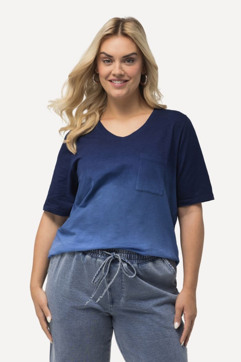 Plus size veliki brojevi Majica kratkih rukava s džepom za punije