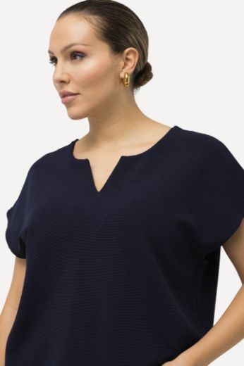 Plus size veliki brojevi Majica V ovratnika spuštenih rukava za punije