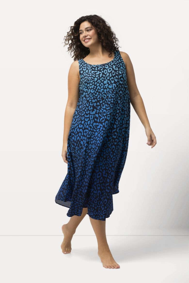Plus size veliki brojevi Haljina bez rukava s printom leoparda za punije