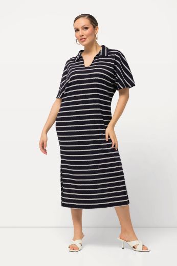Plus size veliki brojevi Haljina Polo  kratkih rukava na pruge za punije