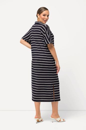 Plus size veliki brojevi Haljina Polo  kratkih rukava na pruge za punije