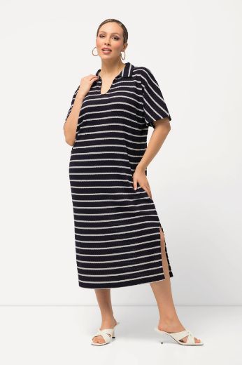 Plus size veliki brojevi Haljina Polo  kratkih rukava na pruge za punije