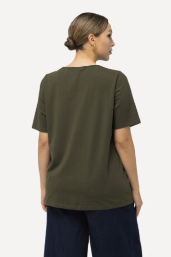 Plus size veliki brojevi Majica kratkih rukava s dekorativnim ovratnikom za punije