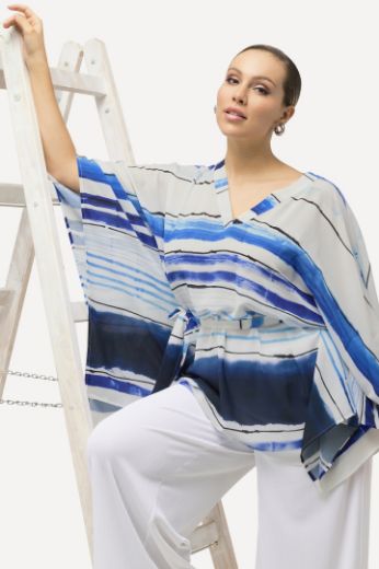 Plus size veliki brojevi Bluza na vezanje s printom pruga za punije