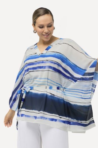 Plus size veliki brojevi Bluza na vezanje s printom pruga za punije