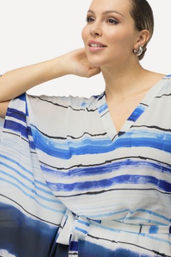 Plus size veliki brojevi Bluza na vezanje s printom pruga za punije