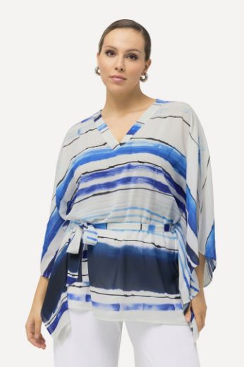 Plus size veliki brojevi Bluza na vezanje s printom pruga za punije