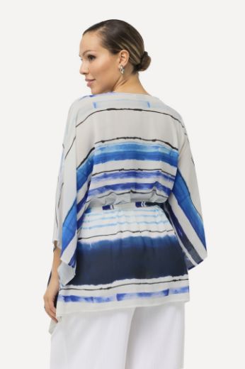 Plus size veliki brojevi Bluza na vezanje s printom pruga za punije