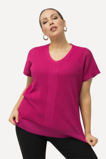 Plus size veliki brojevi Pulover kratkih rukava V izreza za punije
