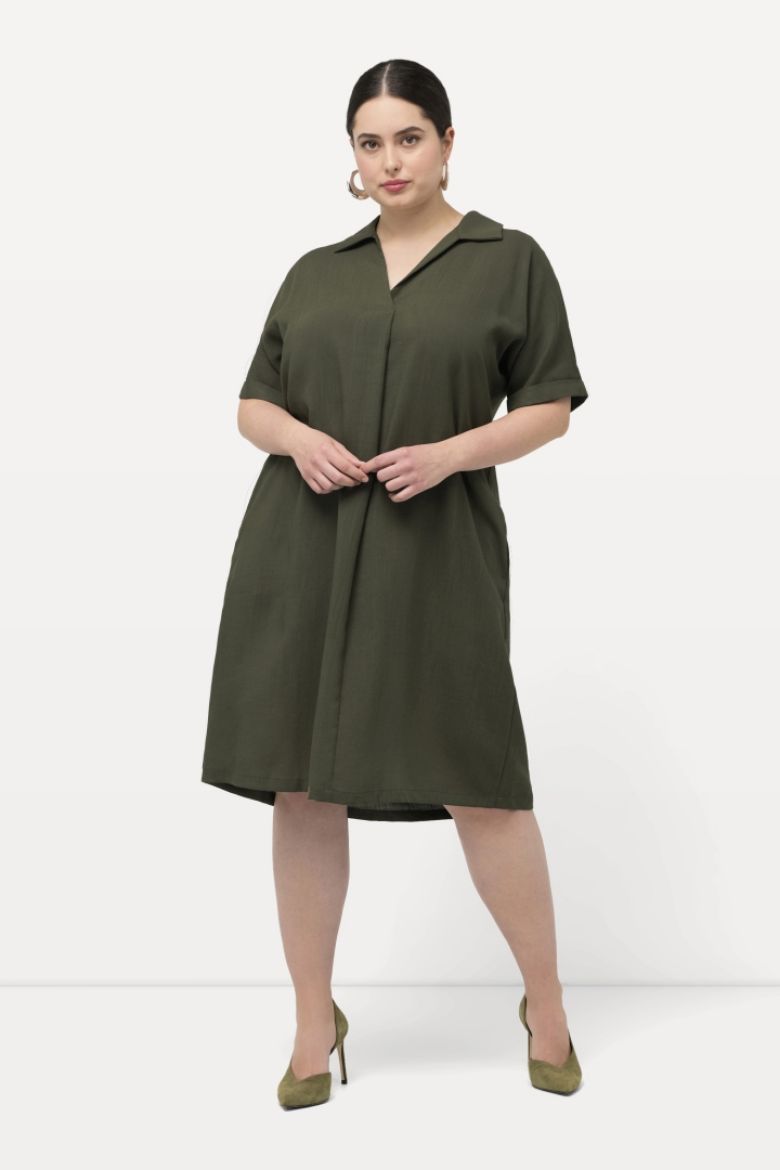 Plus size veliki brojevi Haljina kratkih rukava A kroja za punije