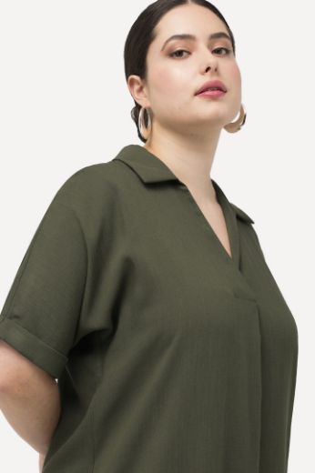 Plus size veliki brojevi Haljina kratkih rukava A kroja za punije