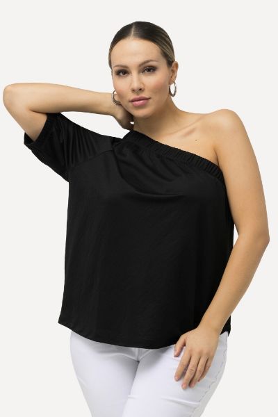Veliki brojevi Bluza s otvorenim ramenom moda za punije