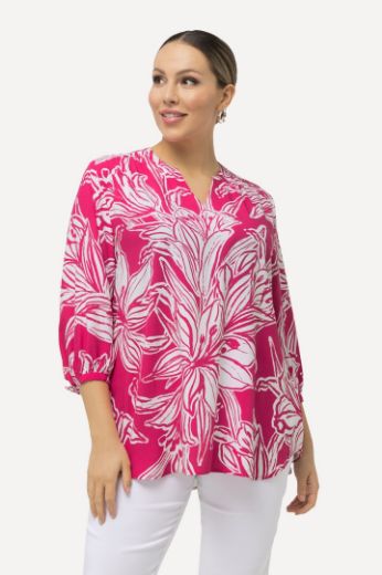 Plus size veliki brojevi Bluza 3/4 rukavi s cvjetnim printom za punije