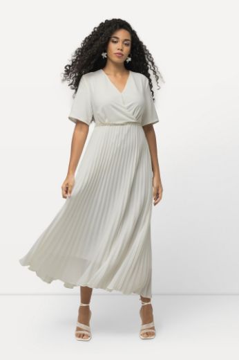 Plus size veliki brojevi Haljina svečana plise kratkih rukava za punije
