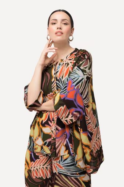 Veliki brojevi Bluza s printom lišća moda za punije