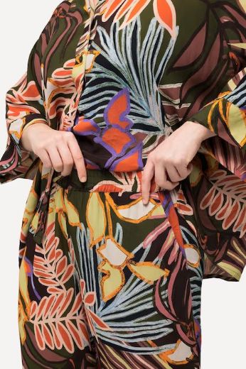 Plus size veliki brojevi Hlače šireg kroja nogavica s printom lišća za punije