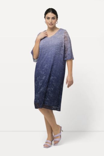 Plus size veliki brojevi Haljina kratkih rukava plise A kroja za punije