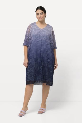 Plus size veliki brojevi Haljina kratkih rukava plise A kroja za punije