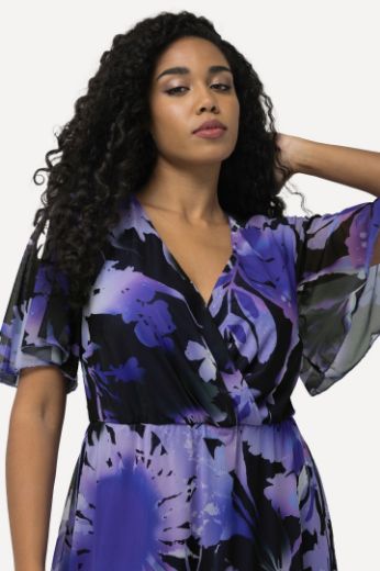 Plus size veliki brojevi Haljina elegantna cvjetnog printa V izreza za punije