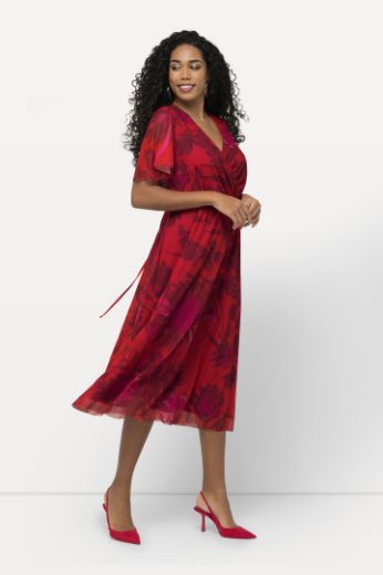 Plus size veliki brojevi Haljina elegantna cvjetnog printa V izreza za punije