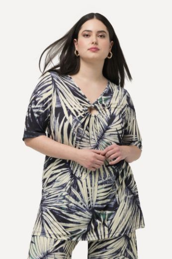 Plus size veliki brojevi Majica kratkih rukava s printom palmi za punije