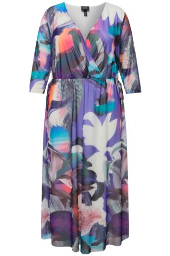 Plus size veliki brojevi Haljina elegantna cvjetnog printa 3/4 rukavi za punije