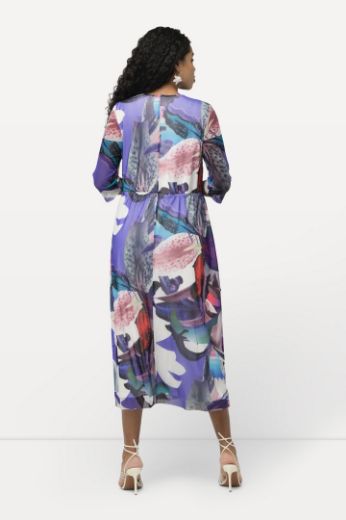 Plus size veliki brojevi Haljina elegantna cvjetnog printa 3/4 rukavi za punije