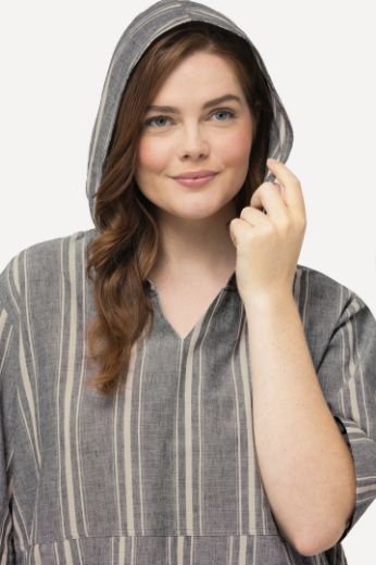 Plus size veliki brojevi Tunika na pruge kratkih rukava za punije