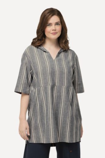 Plus size veliki brojevi Tunika na pruge kratkih rukava za punije