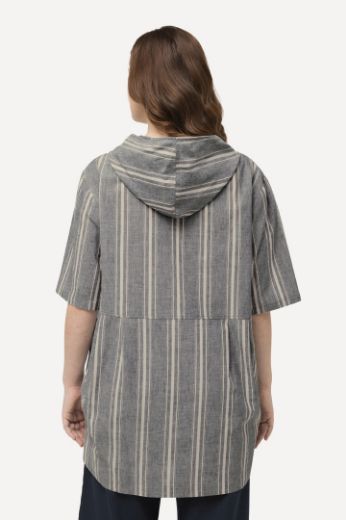 Plus size veliki brojevi Tunika na pruge kratkih rukava za punije
